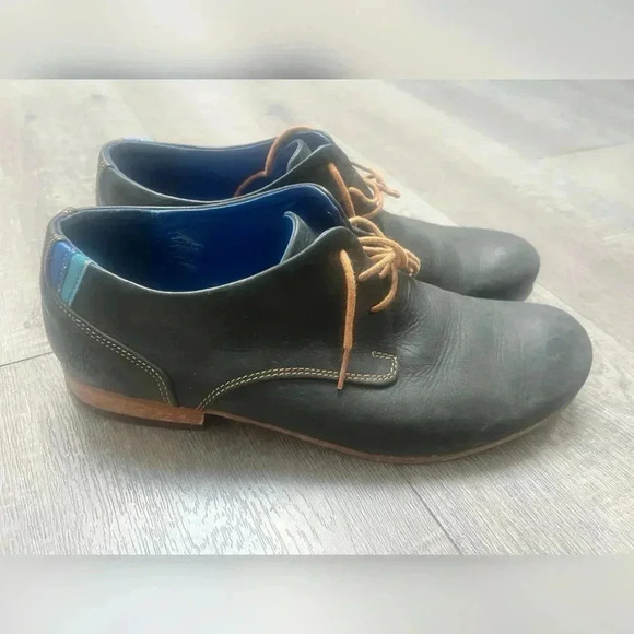 JOHN FLUEVOG RADIO CBC DERBY OXFORD BLACK LEATHER LACE UP SHOES men's US 9 - Picture 7 of 7